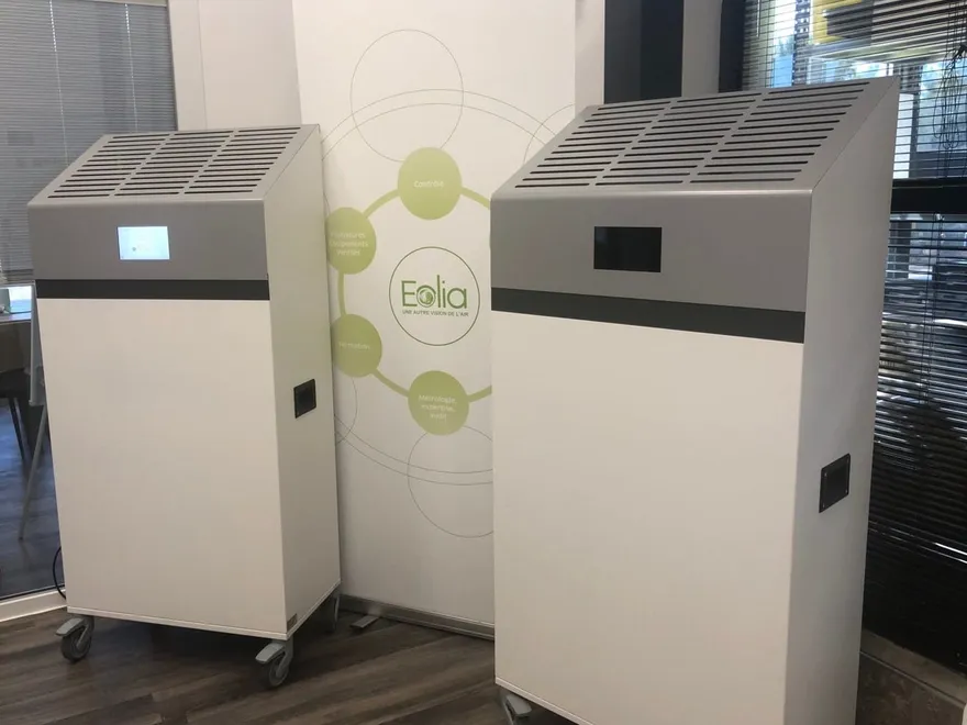 Unité mobile Air’Eolia et son capteur CO2 et particules