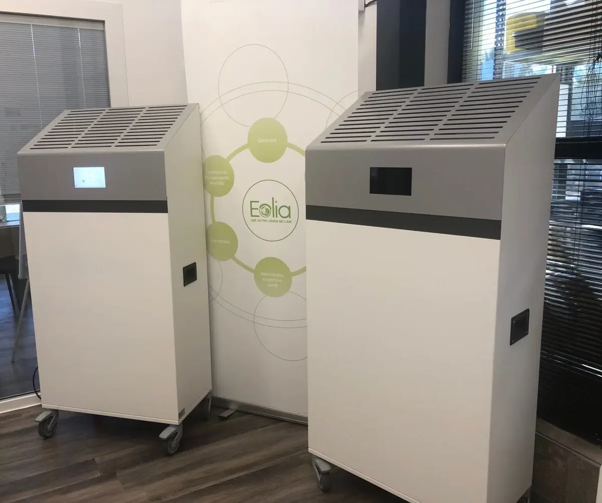 Le purificateur d’air intégré d’un capteur Co2-PM, un produit unique sur le marché lancé par Eolia