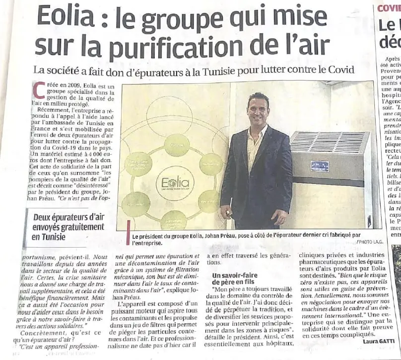Johan PREAU, Président du groupe EOLIA interviewé par la Provence, ce mercredi 4 août