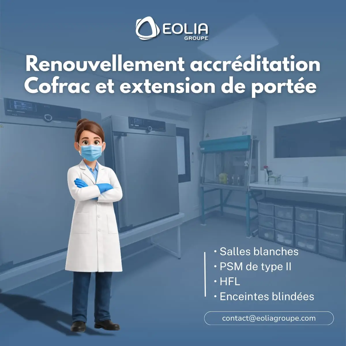 Notre laboratoire Eolia renforce son accréditation COFRAC