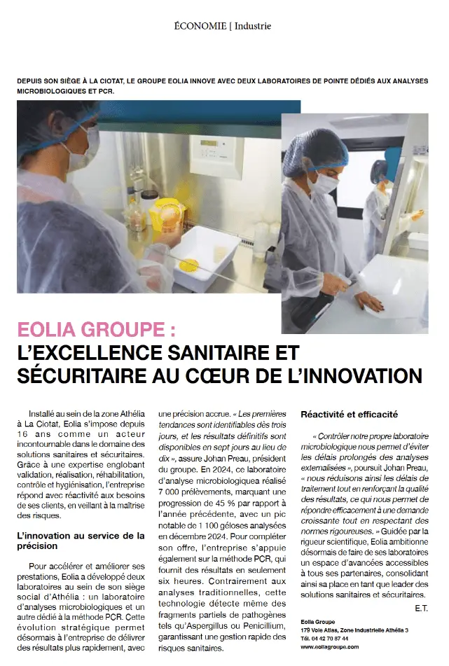 Eolia Groupe à l’honneur dans le magazine de la Ciotat