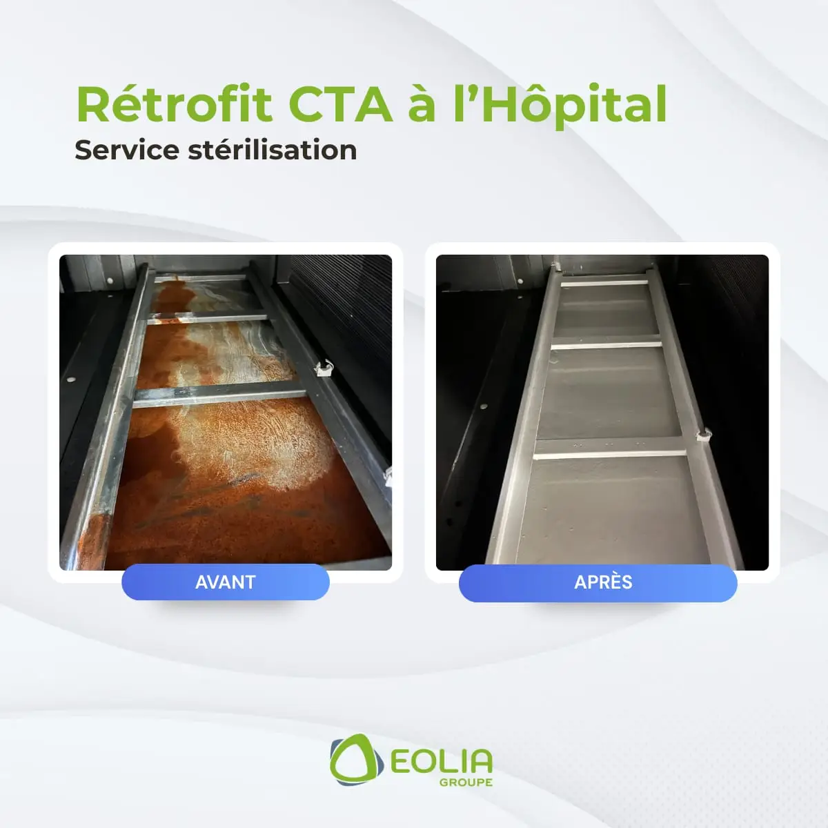 Rétrofit d’une CTA à l’Hôpital dans le Service stérilisation